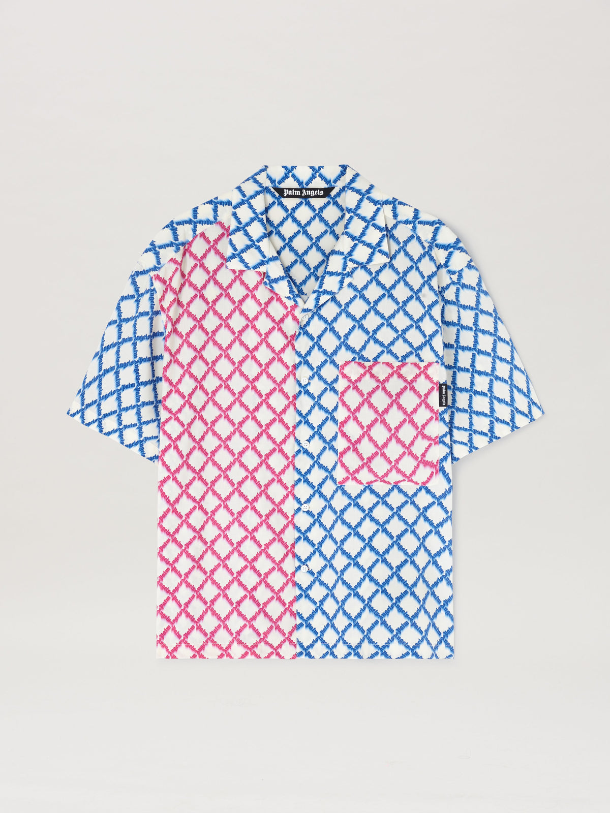 PALM ANGELS  NET LOGO BOWLING SHIRT SS IVORY - MULTIC IVORY - MULTICOLOR PMGG00AS25FAB001