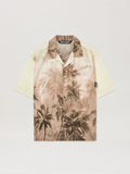 PALM ANGELS  SUNSET PALMS BOWLING SHIRT SS BEIGE - BL BEIGE - BLACK PMGG00AS25FAB002