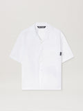 PALM ANGELS  CURVED LOGO CLASSIC SHIRT SS WHITE - BLA WHITE - BLACK PMGG00AS25FAB004