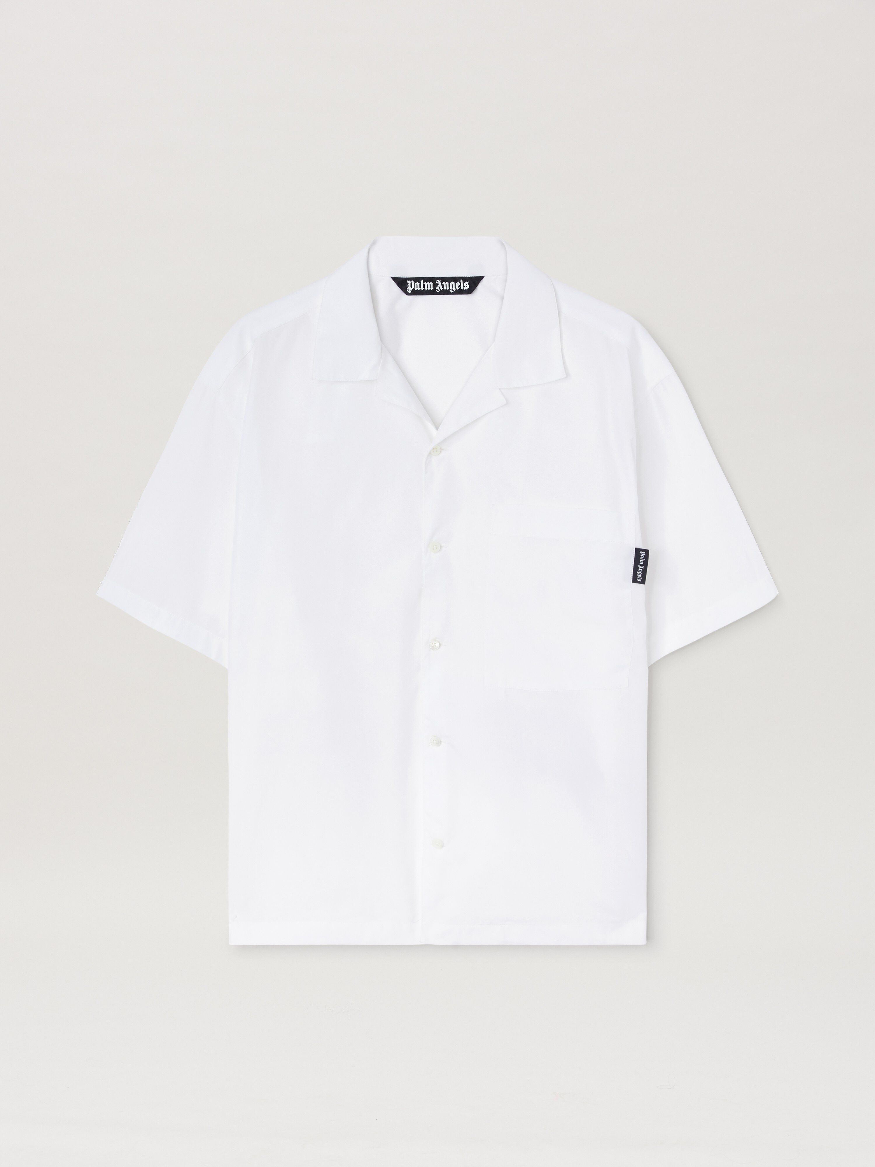 PALM ANGELS  CURVED LOGO CLASSIC SHIRT SS WHITE - BLA WHITE - BLACK PMGG00AS25FAB004