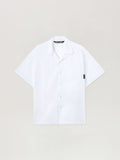 PALM ANGELS Back Curved Logo Bowling Shirt OFF WHITE BLACK PMGG00AS26FAB001