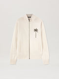 PALM ANGELS  PALMS KNIT TRACK TOP OFF WHITE - GREY ME OFF WHITE - GREY MELANGE PMHA061S25KNI001