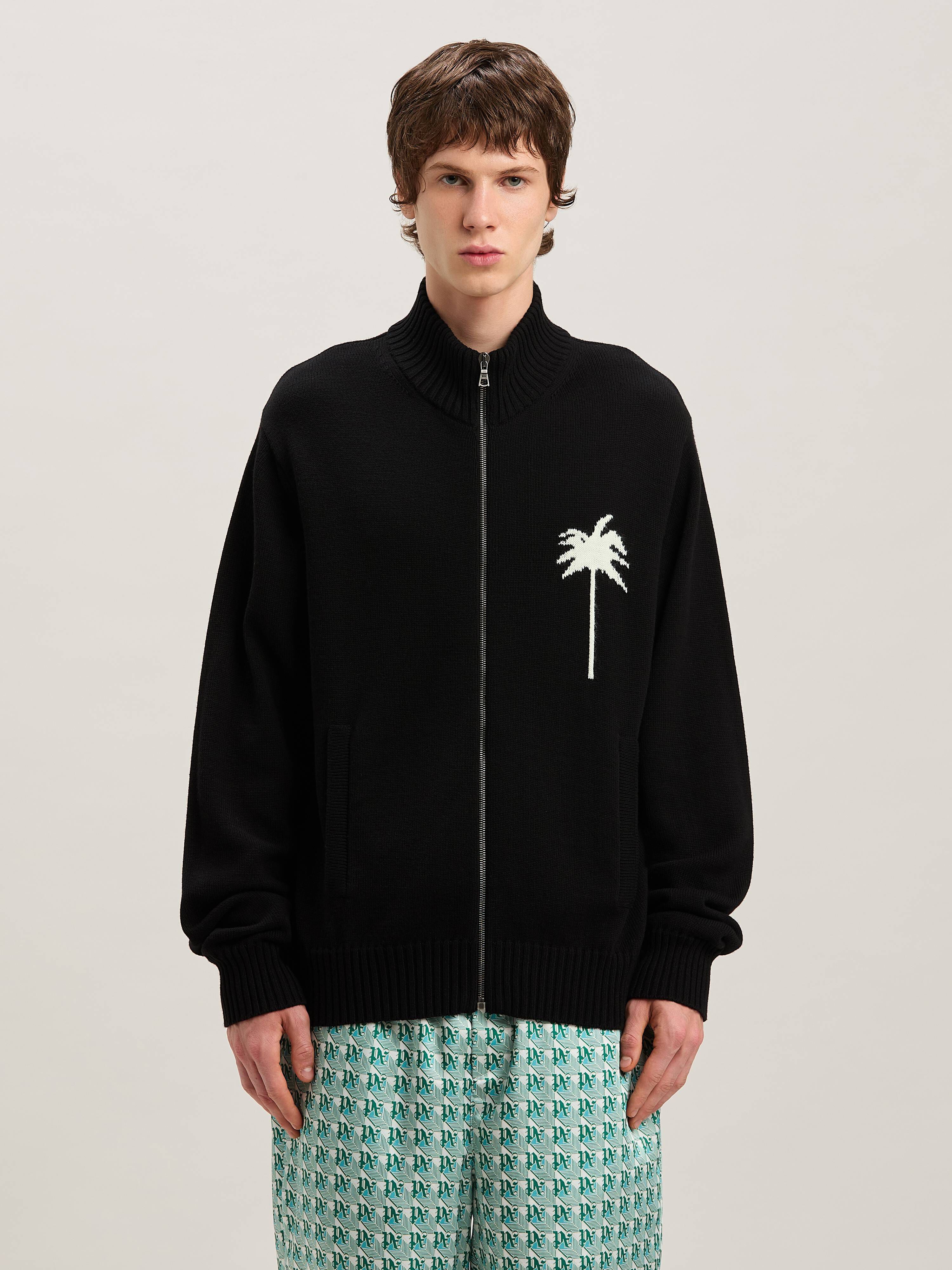 PALM ANGELS  PALMS KNIT TRACK TOP BLACK - OFF WHITE PMHA061S25KNI001