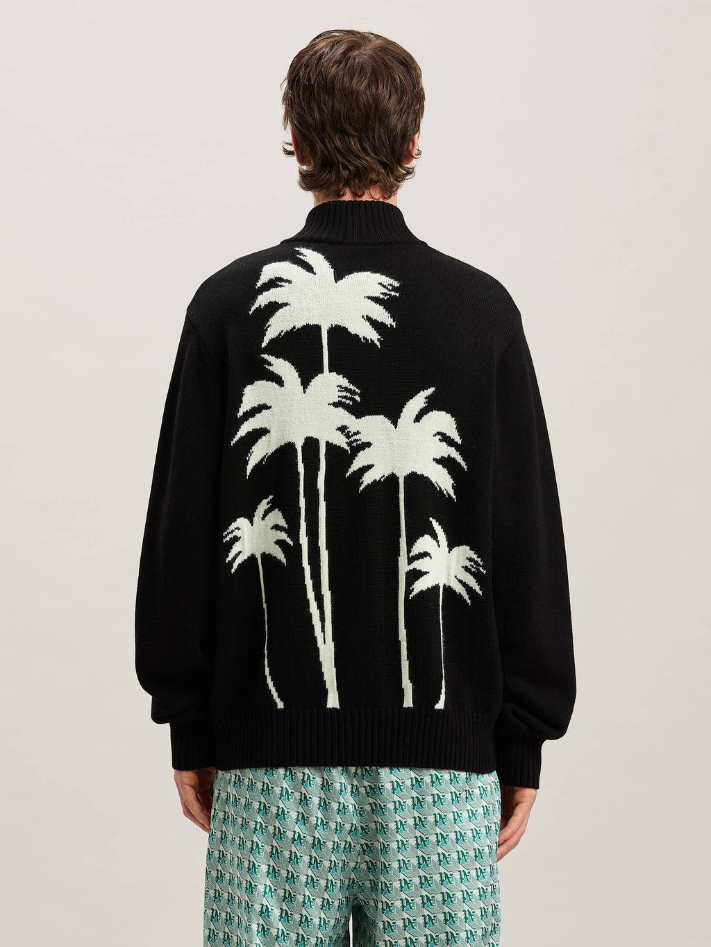 PALM ANGELS  PALMS KNIT TRACK TOP BLACK - OFF WHITE PMHA061S25KNI001