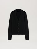 PALM ANGELS  CURVED LOGO CARDIGAN BLACK - GREY MELANG BLACK - GREY MELANGE PMHB035S25KNI001