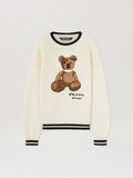 PALM ANGELS  BEAR IN MIND SWEATER OFF WHITE - BROWN PMHE007S25KNI001
