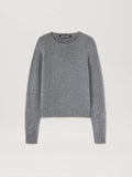 PALM ANGELS  CURVED LOGO SWEATER GREY MELANGE - OFF W GREY MELANGE - OFF WHITE PMHE027S25KNI001