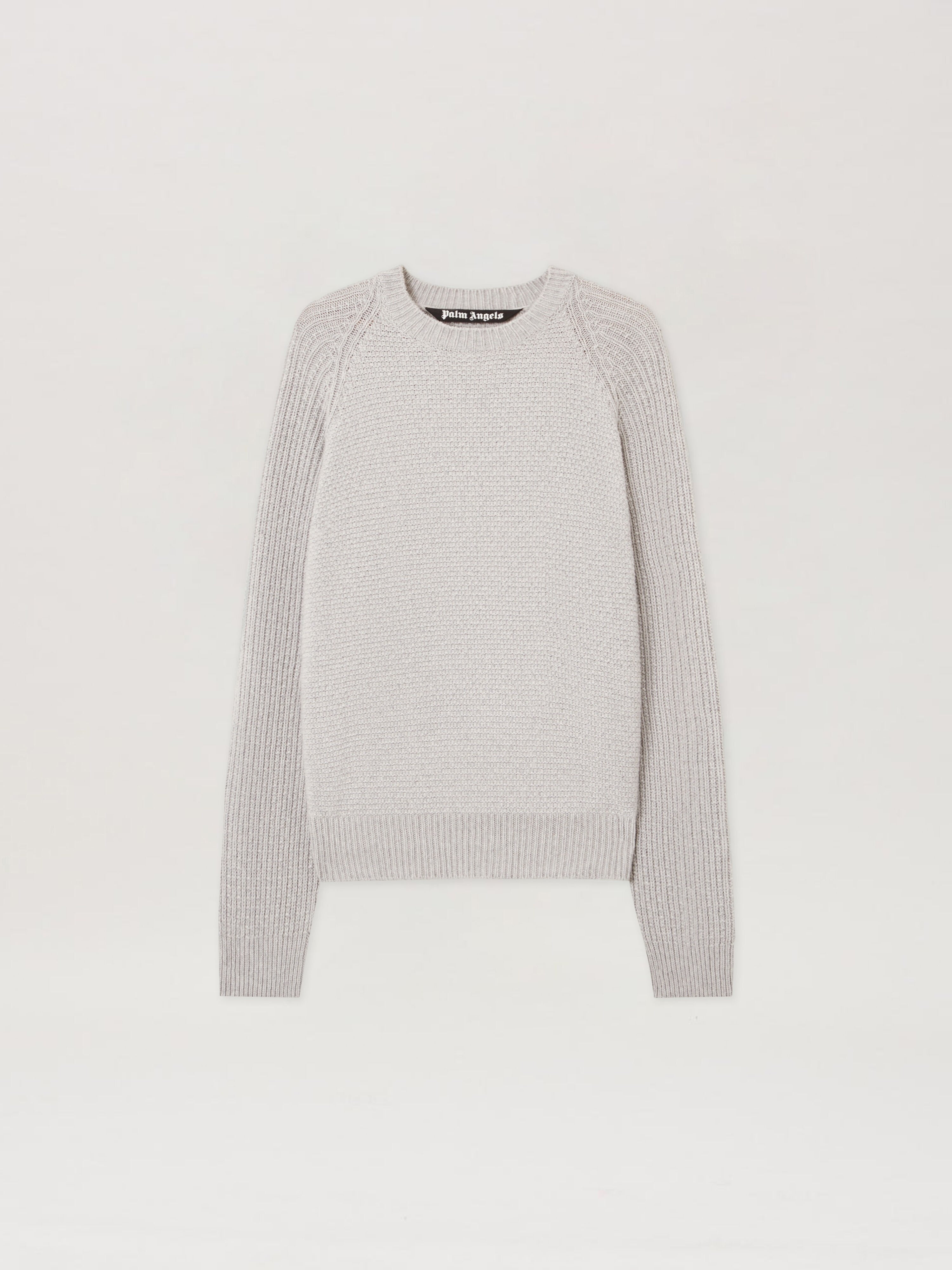 PALM ANGELS  GREY MELANGE - OFF WHITE PMHE083F25KNI001