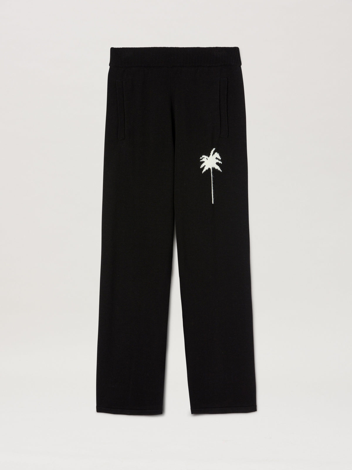 PALM ANGELS  PALMS KNIT PANTS BLACK - OFF WHITE PMHG021S25KNI001