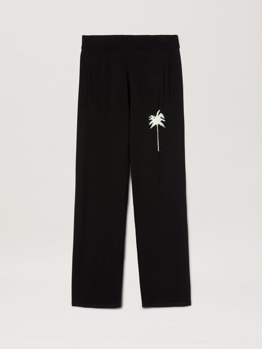 PALM ANGELS  PALMS KNIT PANTS BLACK - OFF WHITE PMHG021S25KNI001