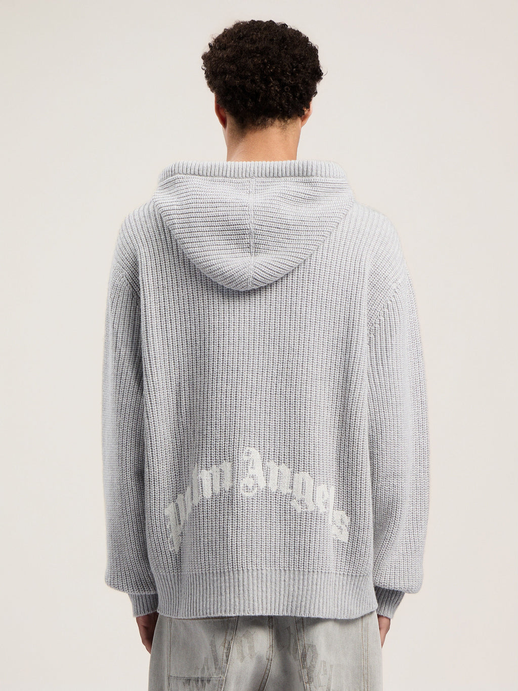 PALM ANGELS  GREY MELANGE - OFF WHITE PMHU025F25KNI001