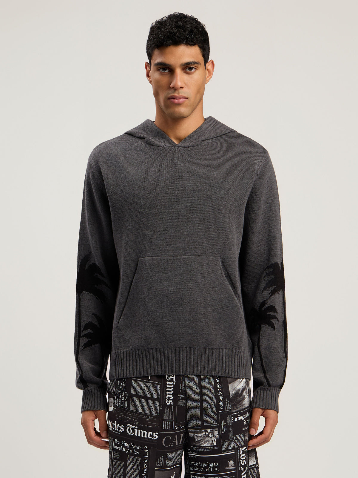 PALM ANGELS  DARK GREY - BLACK PMHU026F25KNI001