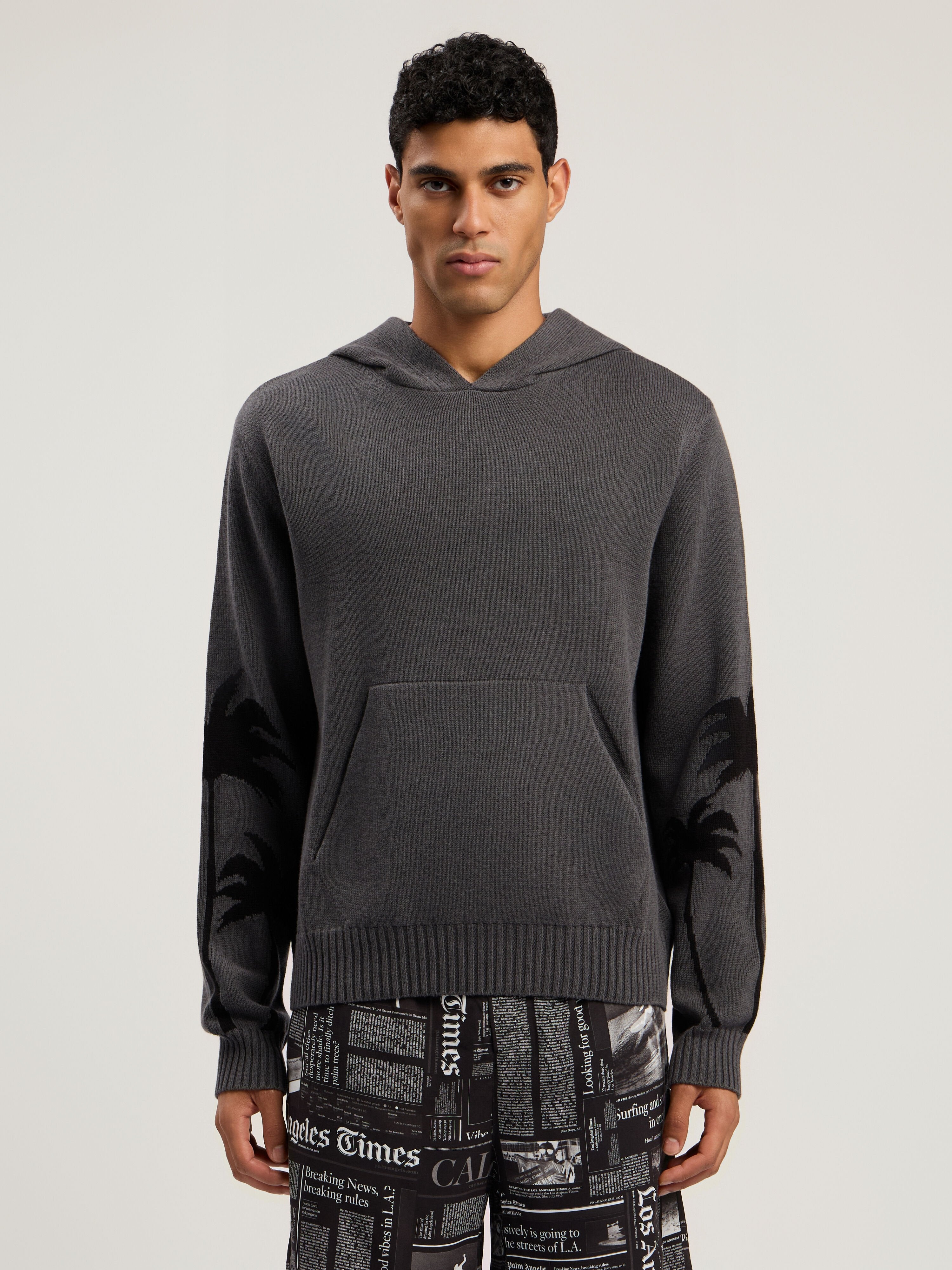 PALM ANGELS  DARK GREY - BLACK PMHU026F25KNI001