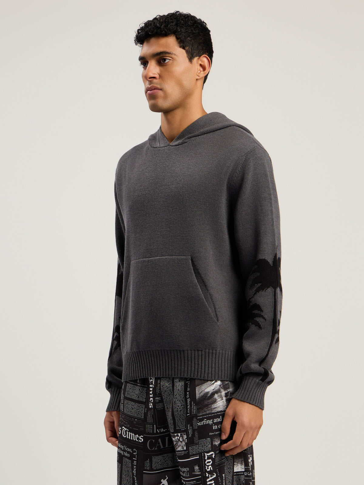 PALM ANGELS  DARK GREY - BLACK PMHU026F25KNI001