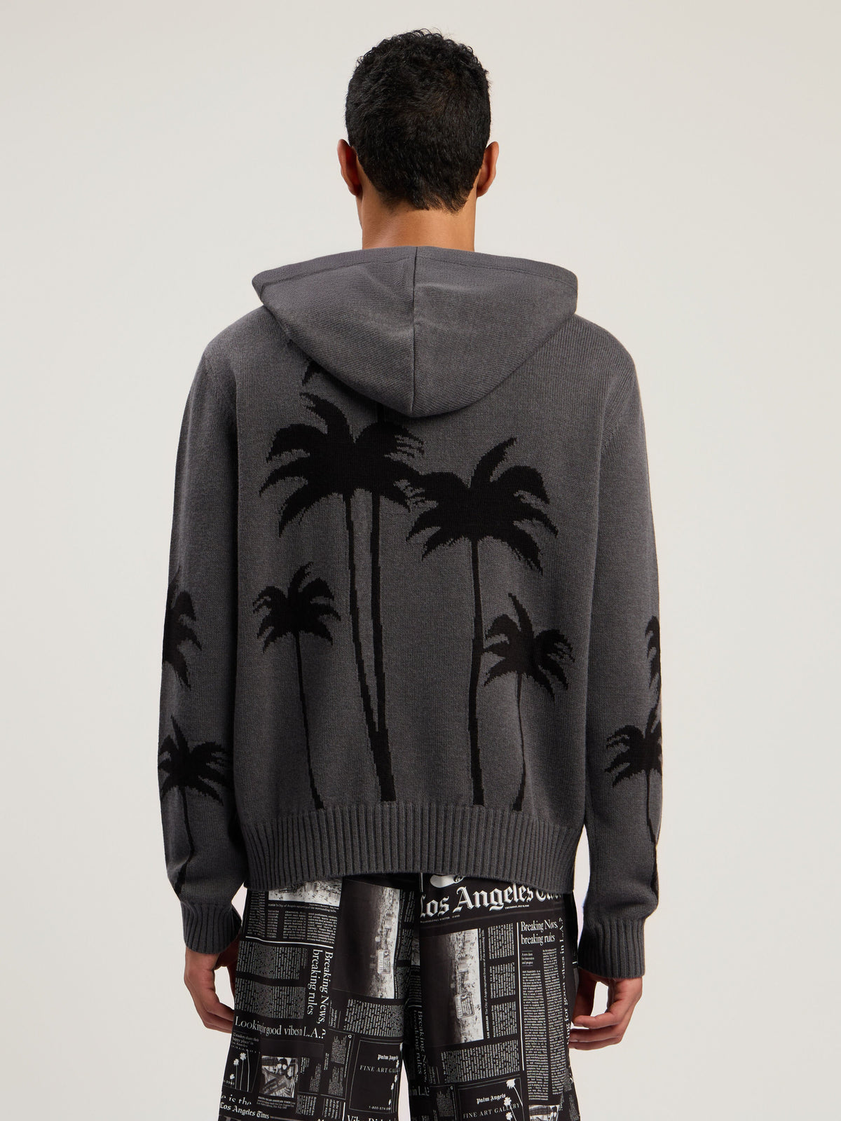 PALM ANGELS  DARK GREY - BLACK PMHU026F25KNI001