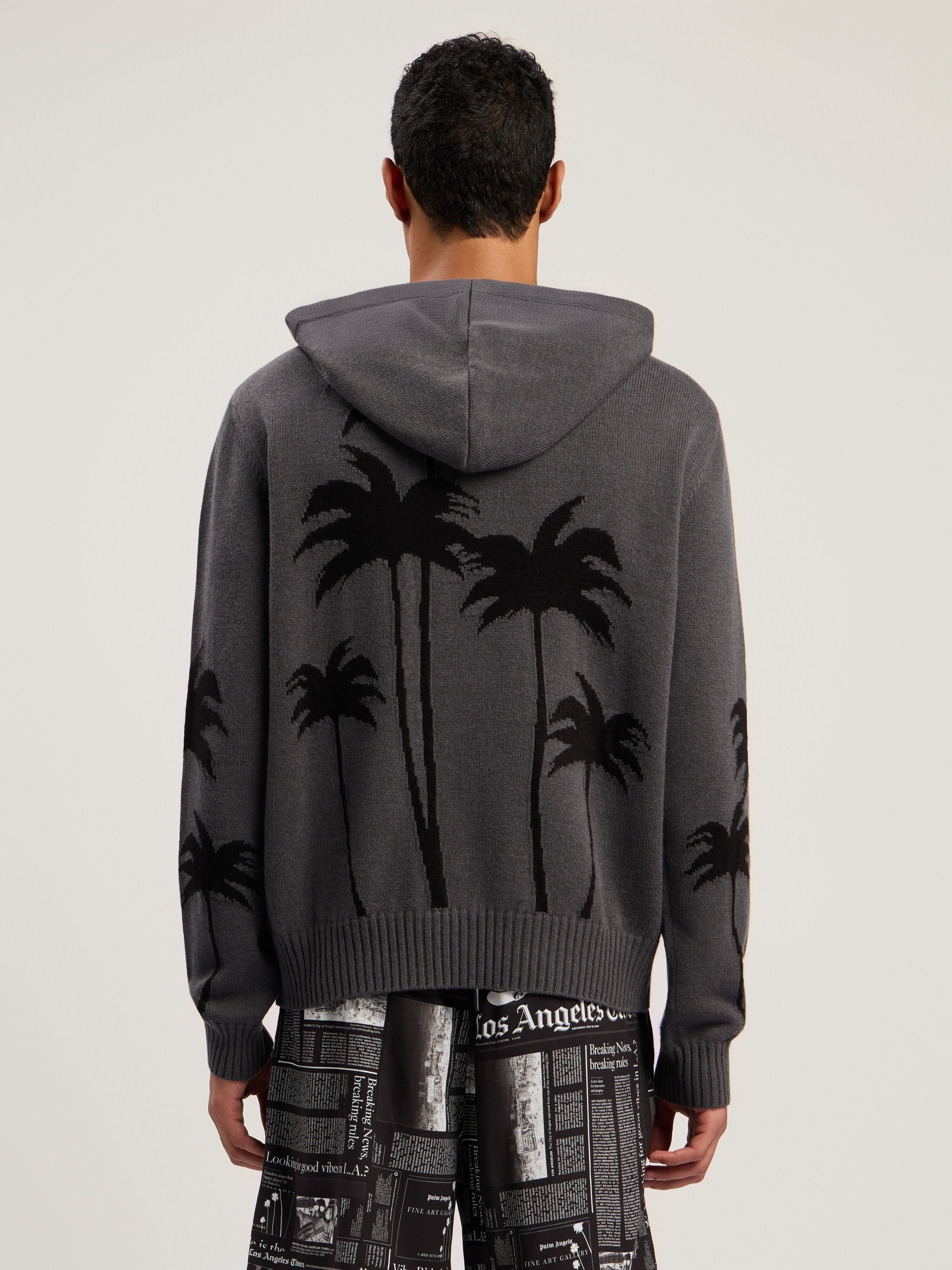 PALM ANGELS  DARK GREY - BLACK PMHU026F25KNI001