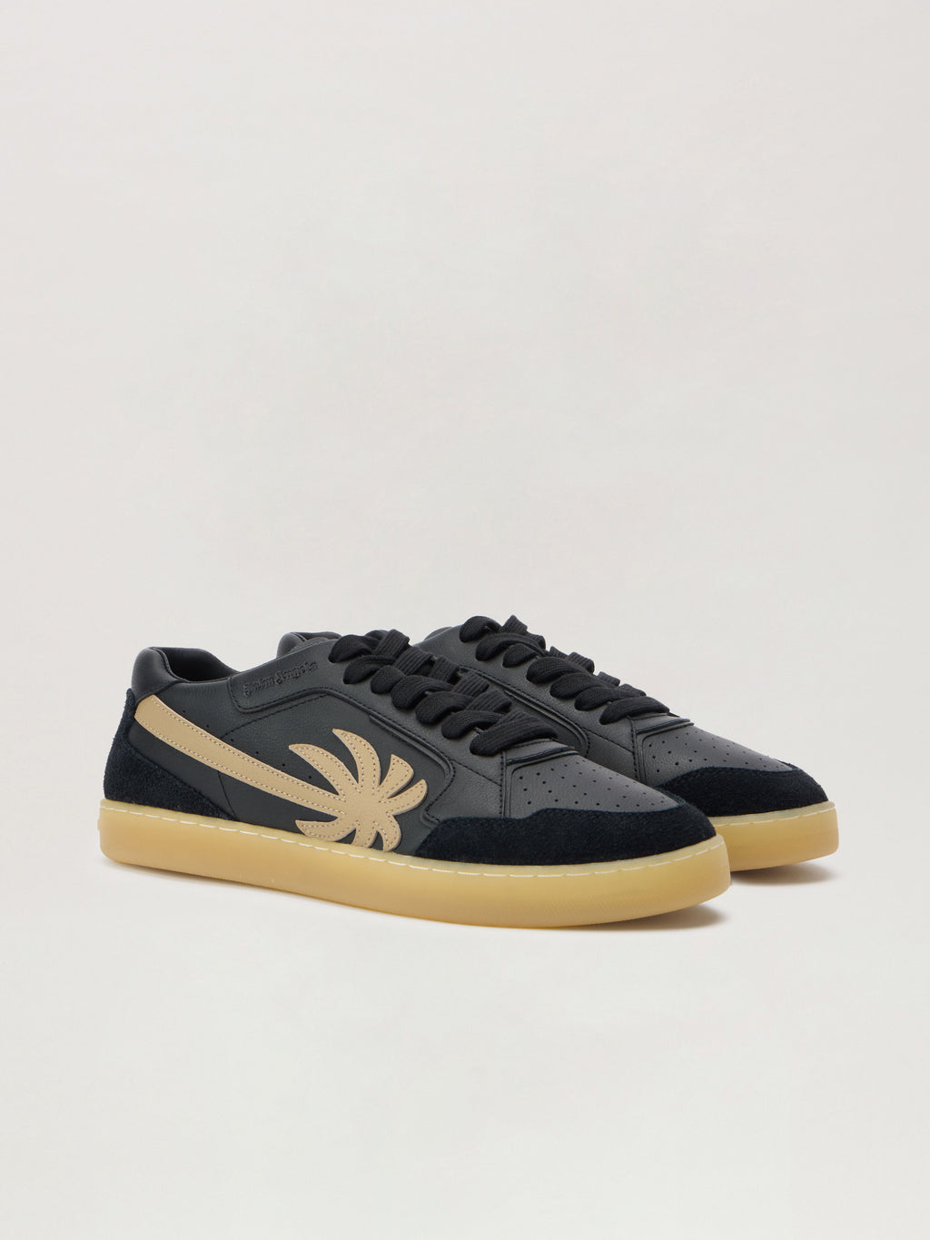 PALM ANGELS New Palm 1 Sneakers BLACK - BEIGE PMIA099F25LEA001
