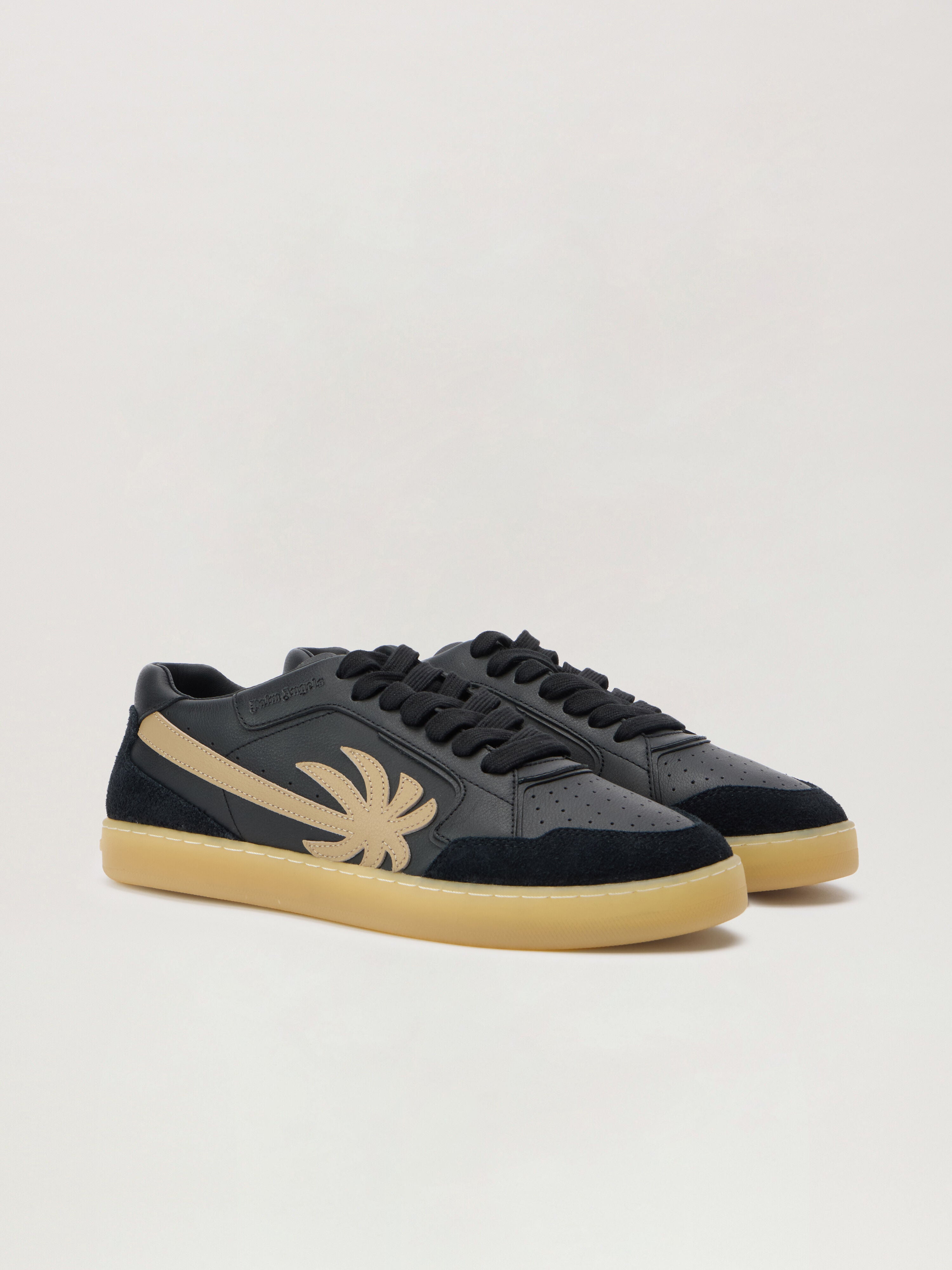 PALM ANGELS New Palm 1 Sneakers BLACK - BEIGE PMIA099F25LEA001