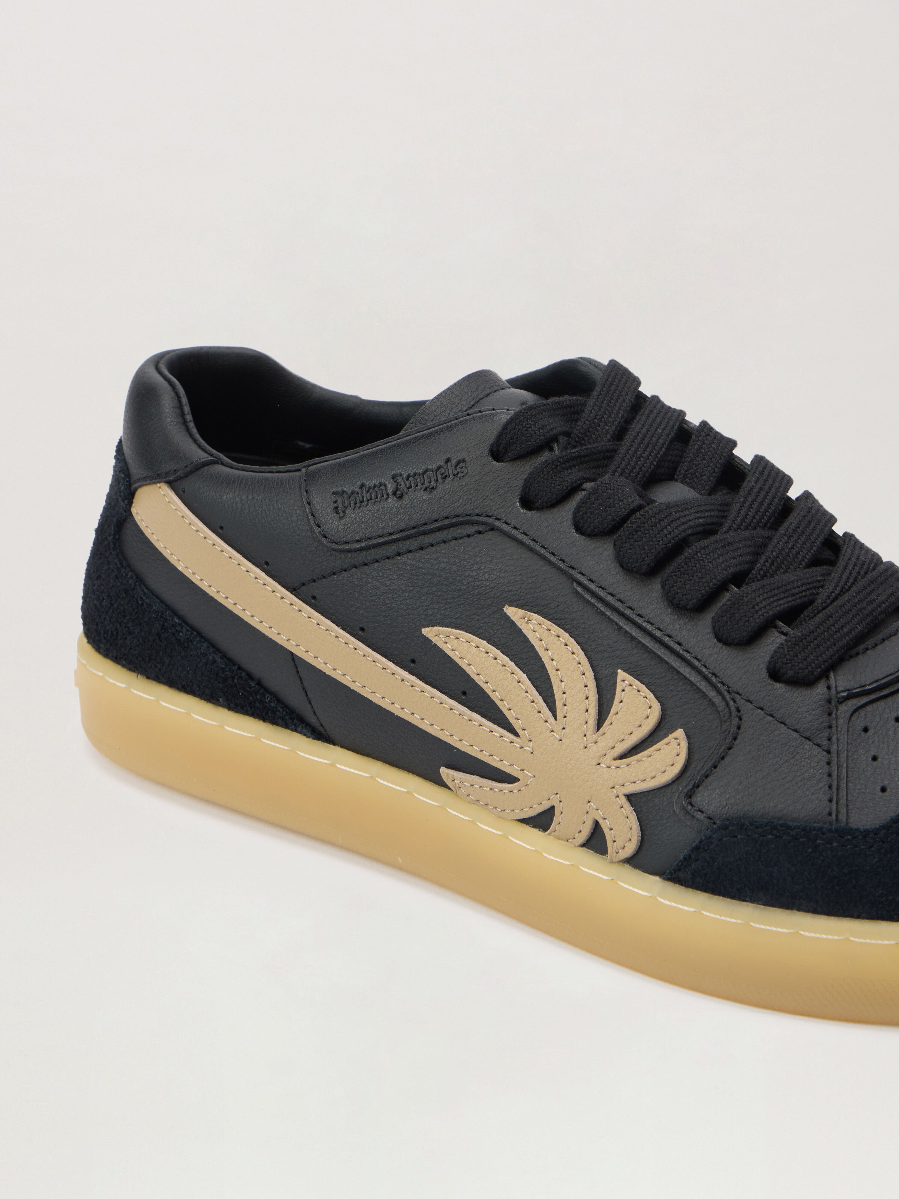 PALM ANGELS New Palm 1 Sneakers BLACK - BEIGE PMIA099F25LEA001