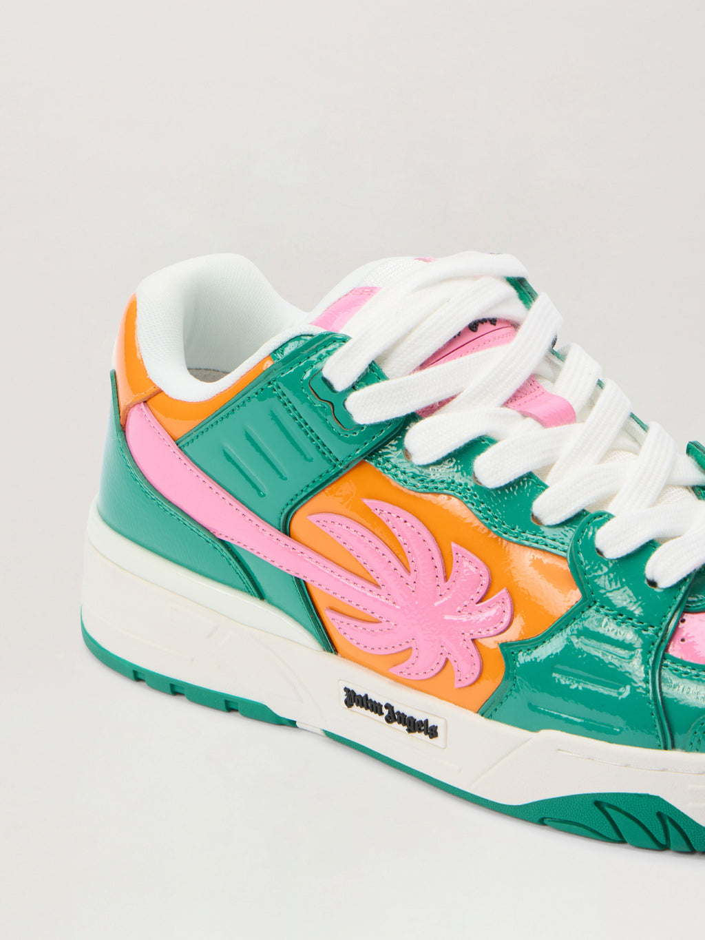 PALM ANGELS Venice Vinyl Sneakers ORANGE - TEAL PMIA101F25LEA002