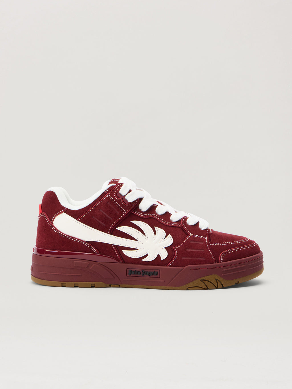 PALM ANGELS Venice Suede Sneakers BURGUNDY - WHITE PMIA101F25LEA003