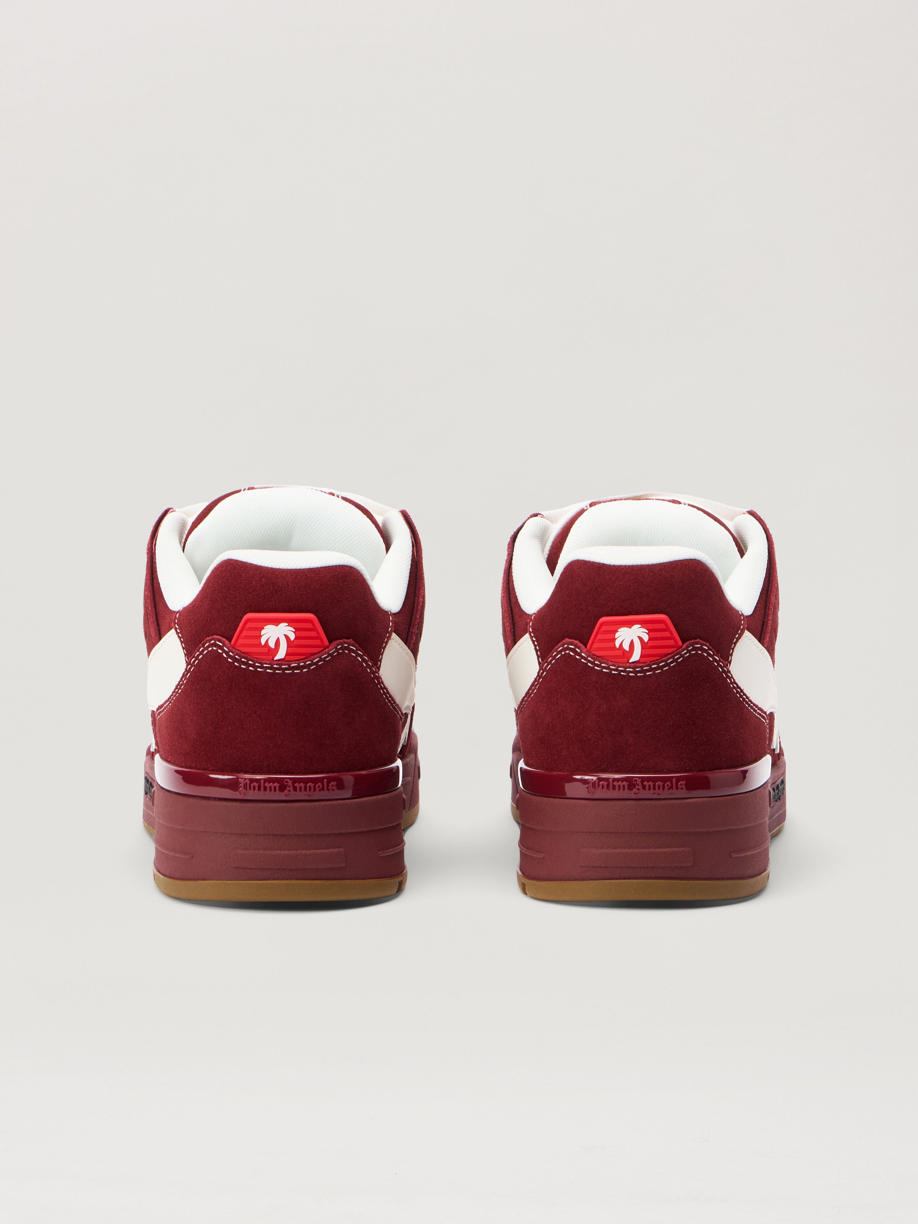 PALM ANGELS Venice Suede Sneakers BURGUNDY - WHITE PMIA101F25LEA003