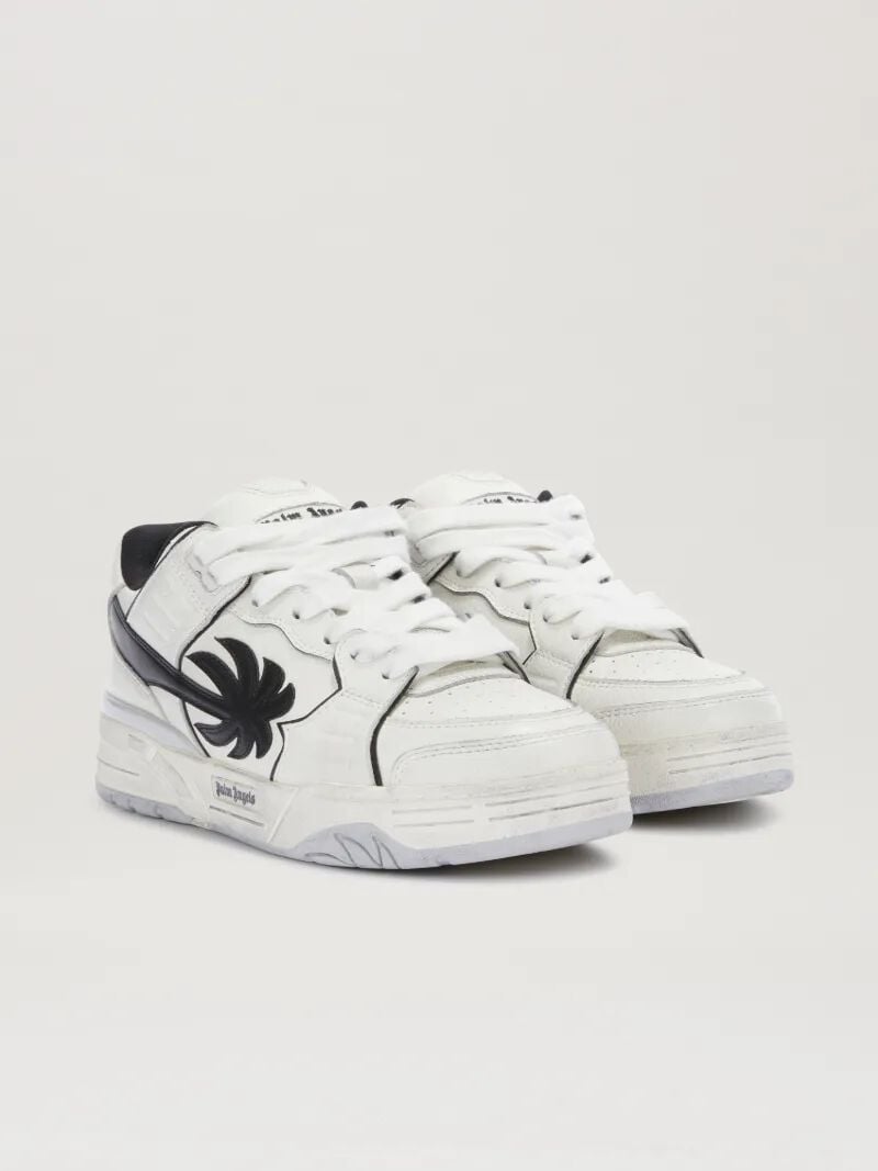 PALM ANGELS  VENICE WORN OUT SNEAKERS WHITE - BLACK PMIA101S25LEA002