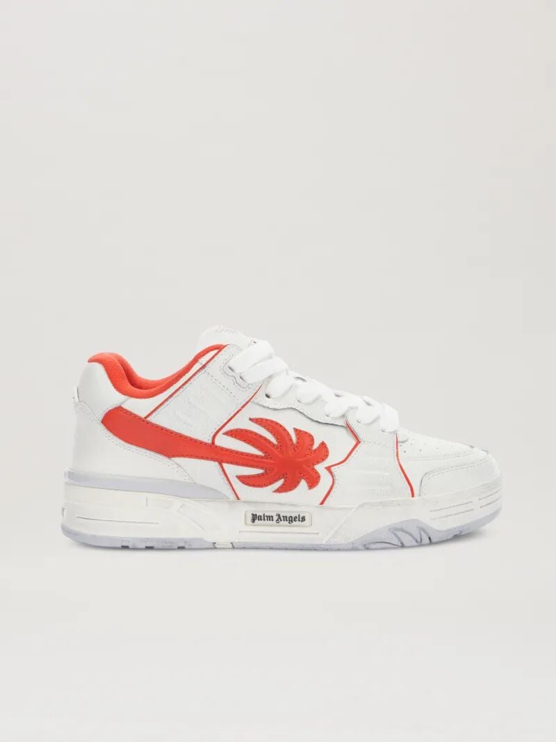 PALM ANGELS  VENICE WORN OUT SNEAKERS WHITE - CORAL R WHITE - CORAL RED PMIA101S25LEA002