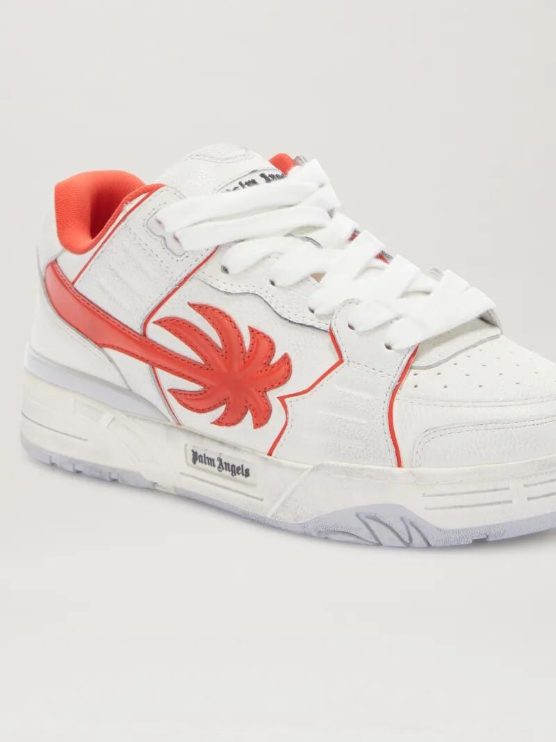 PALM ANGELS  VENICE WORN OUT SNEAKERS WHITE - CORAL R WHITE - CORAL RED PMIA101S25LEA002