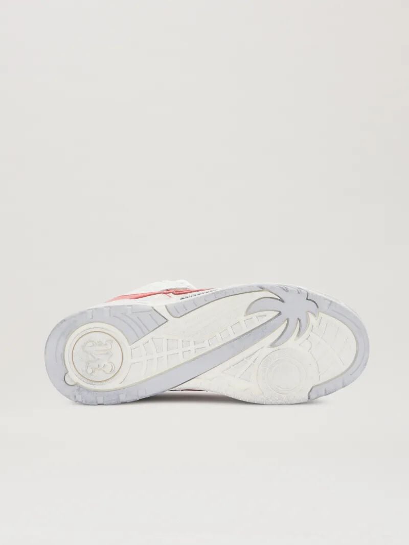 PALM ANGELS  VENICE WORN OUT SNEAKERS WHITE - CORAL R WHITE - CORAL RED PMIA101S25LEA002