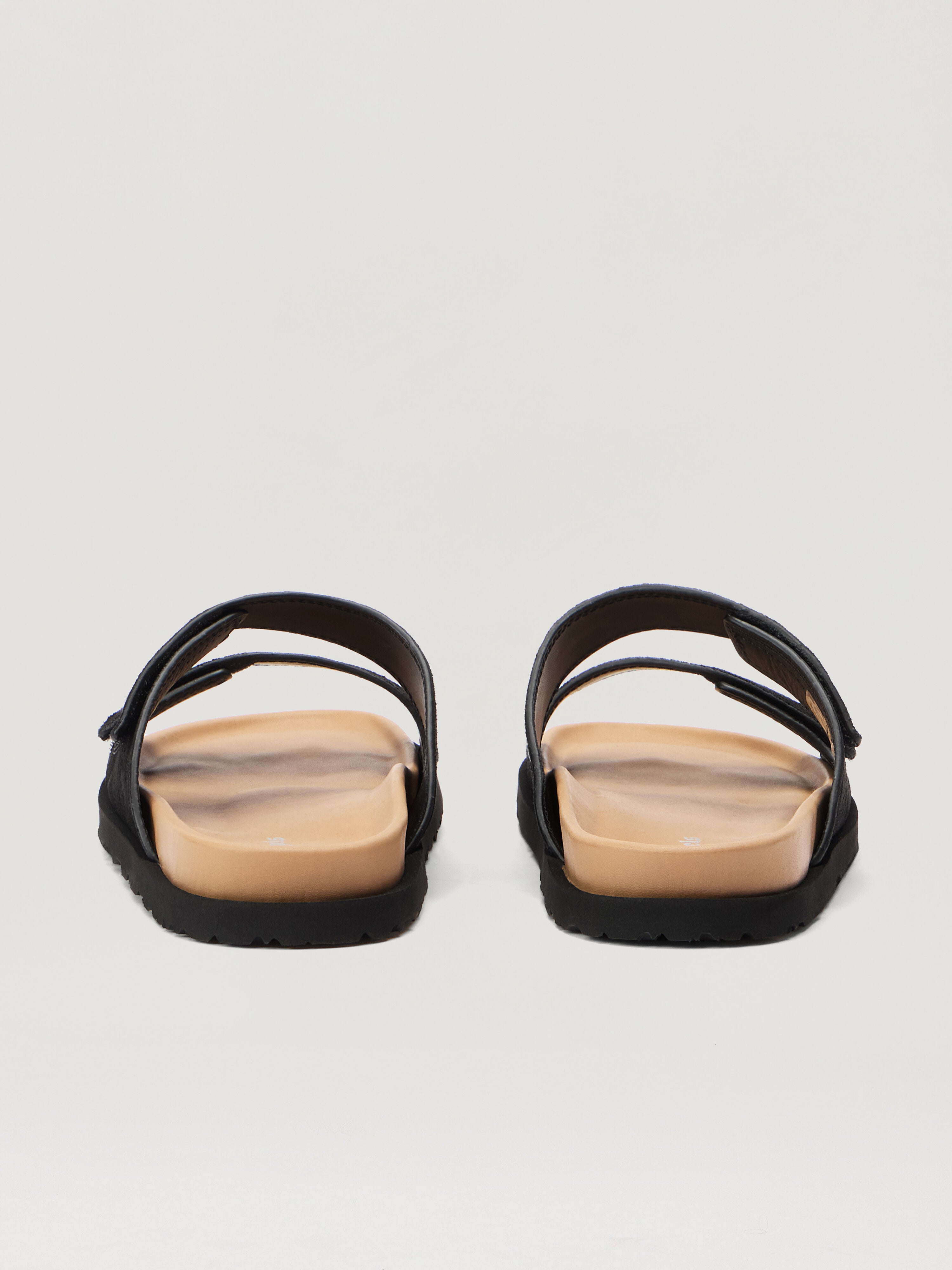 PALM ANGELS Logo Suede Sandals BLACK/CAMEL PMIH01AF25LEA001