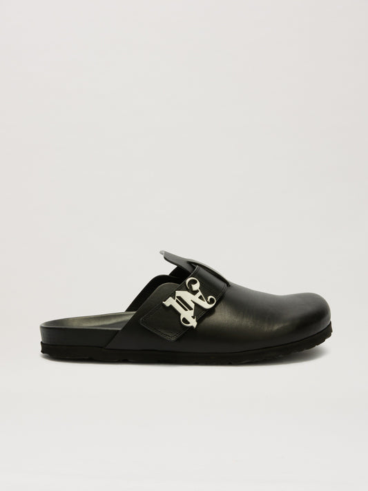 PALM ANGELS  PA LEATHER MULE BLACK PMIJ00AS25LEA001