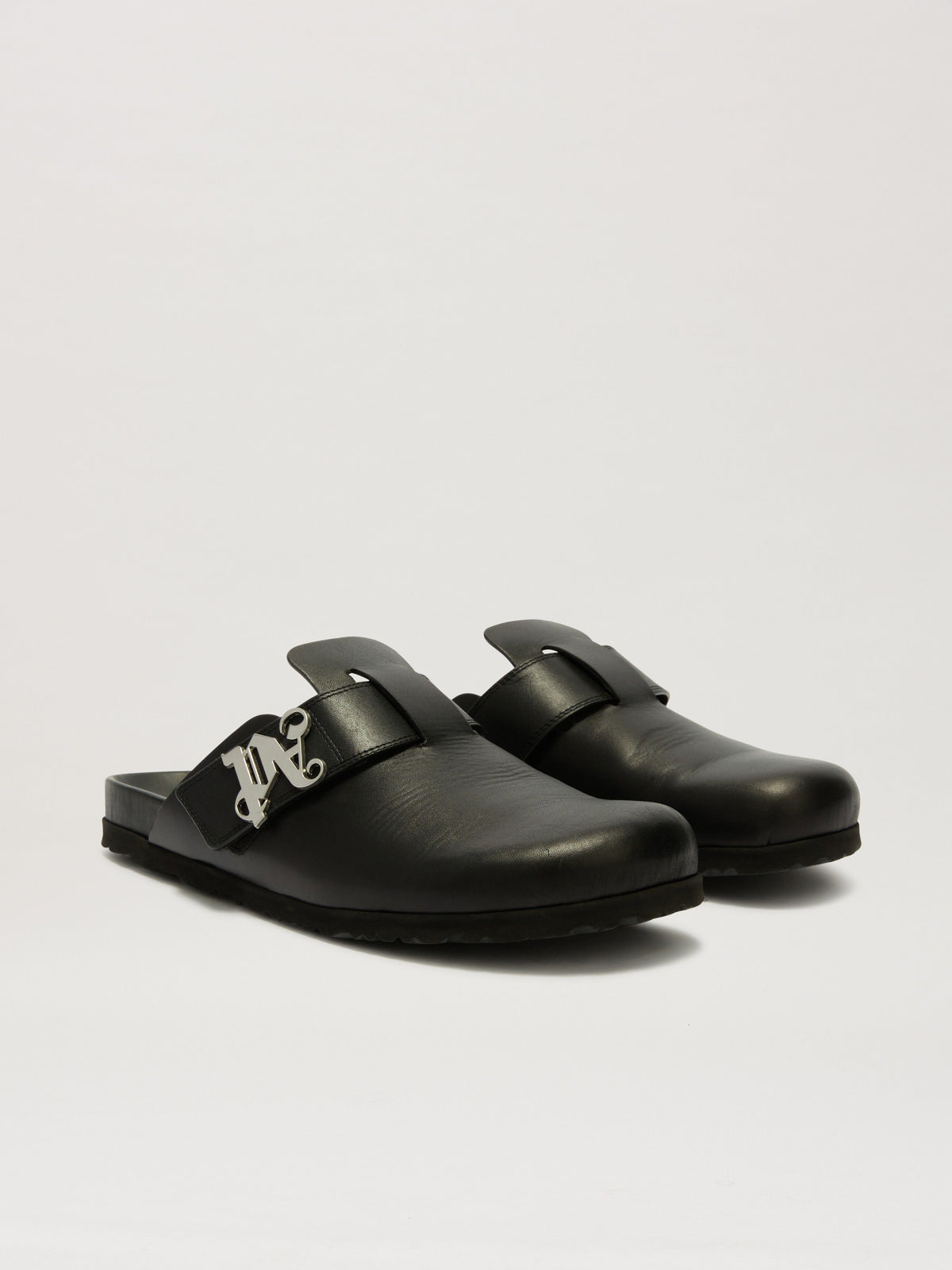 PALM ANGELS  PA LEATHER MULE BLACK PMIJ00AS25LEA001