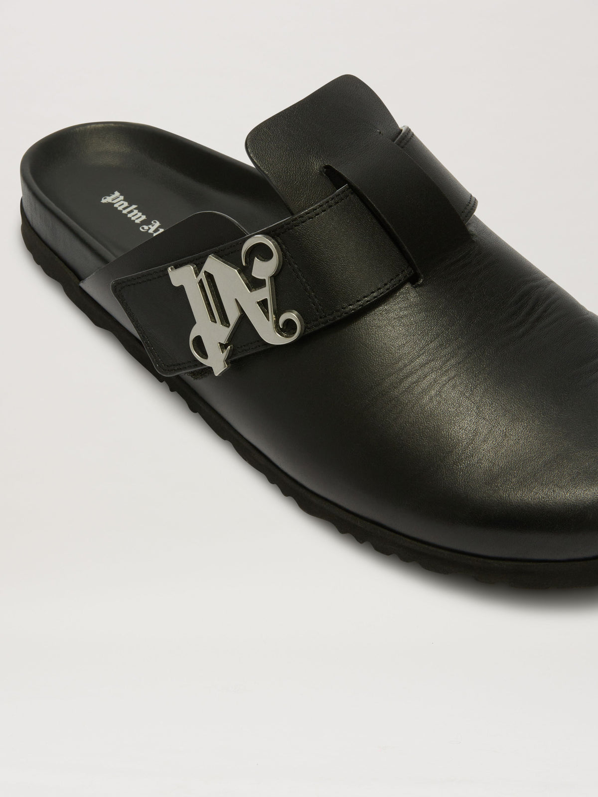 PALM ANGELS  PA LEATHER MULE BLACK PMIJ00AS25LEA001