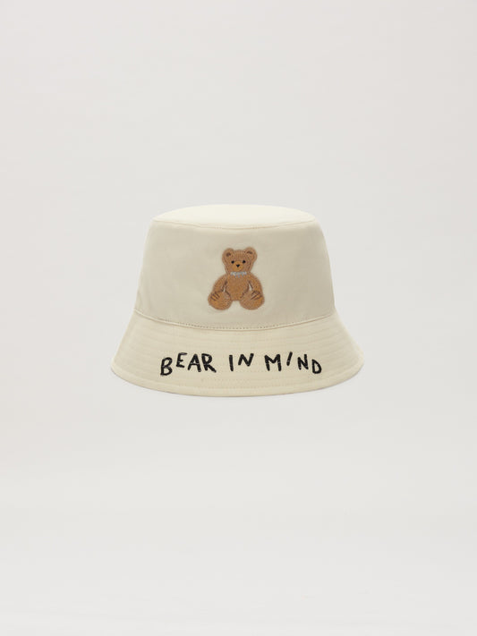 PALM ANGELS  BEAR IN MIND BUCKET OFF WHITE - BROWN PMLA039S25FAB003
