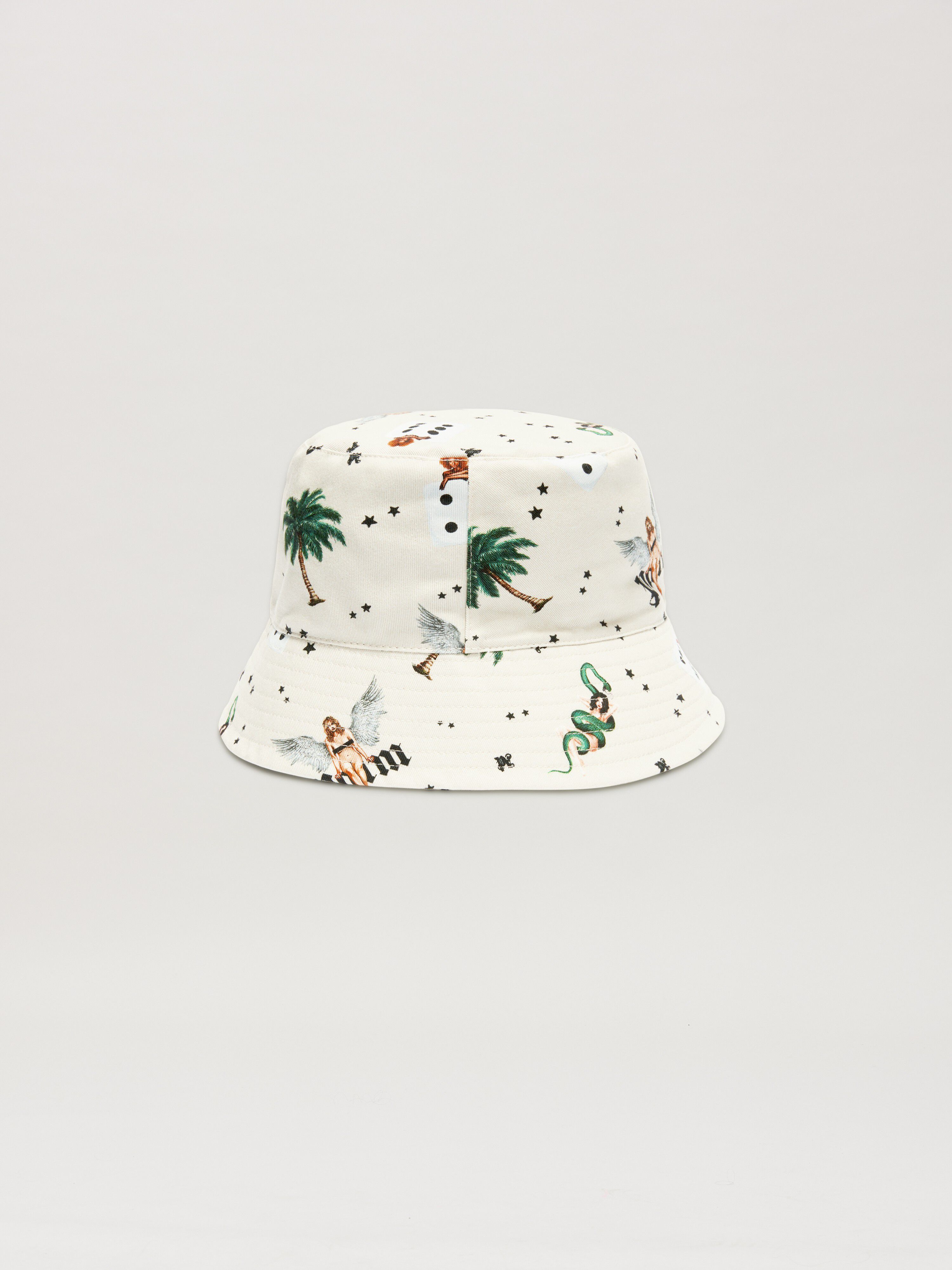 PALM ANGELS  PIN UP BUCKET IVORY - MULTICOLOR PMLA039S25FAB004