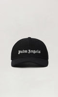 PALM ANGELS  Classic logo cap Black White PMLB003C99FAB001