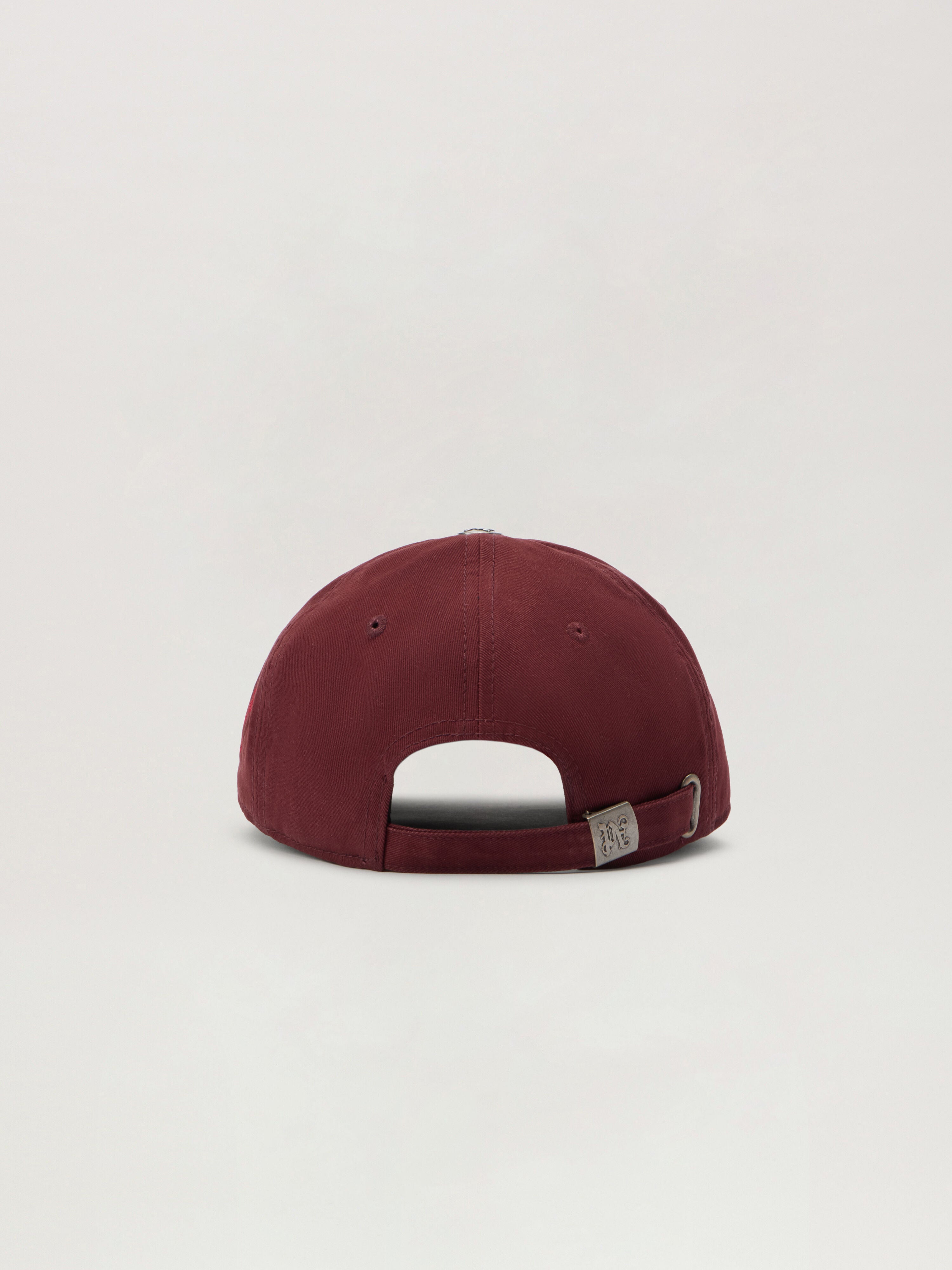 PALM ANGELS Curved Logo Cap BURGUNDY - RED PMLB104F25FAB003