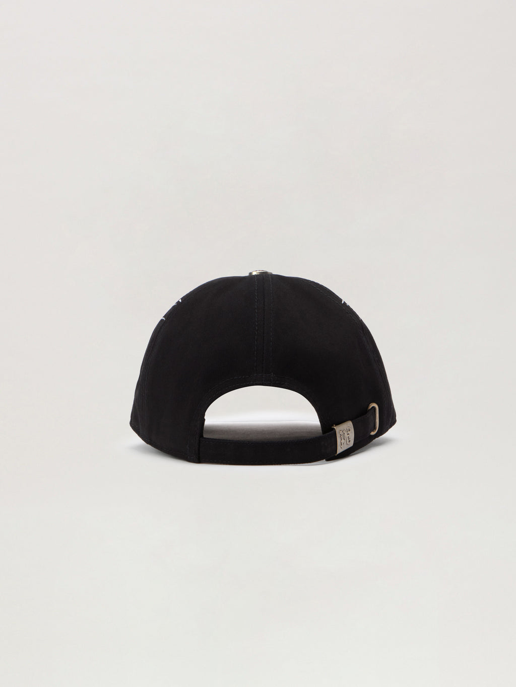 PALM ANGELS Curved Logo Flames Cap BLACK - LIGHT GREY PMLB104F25FAB006
