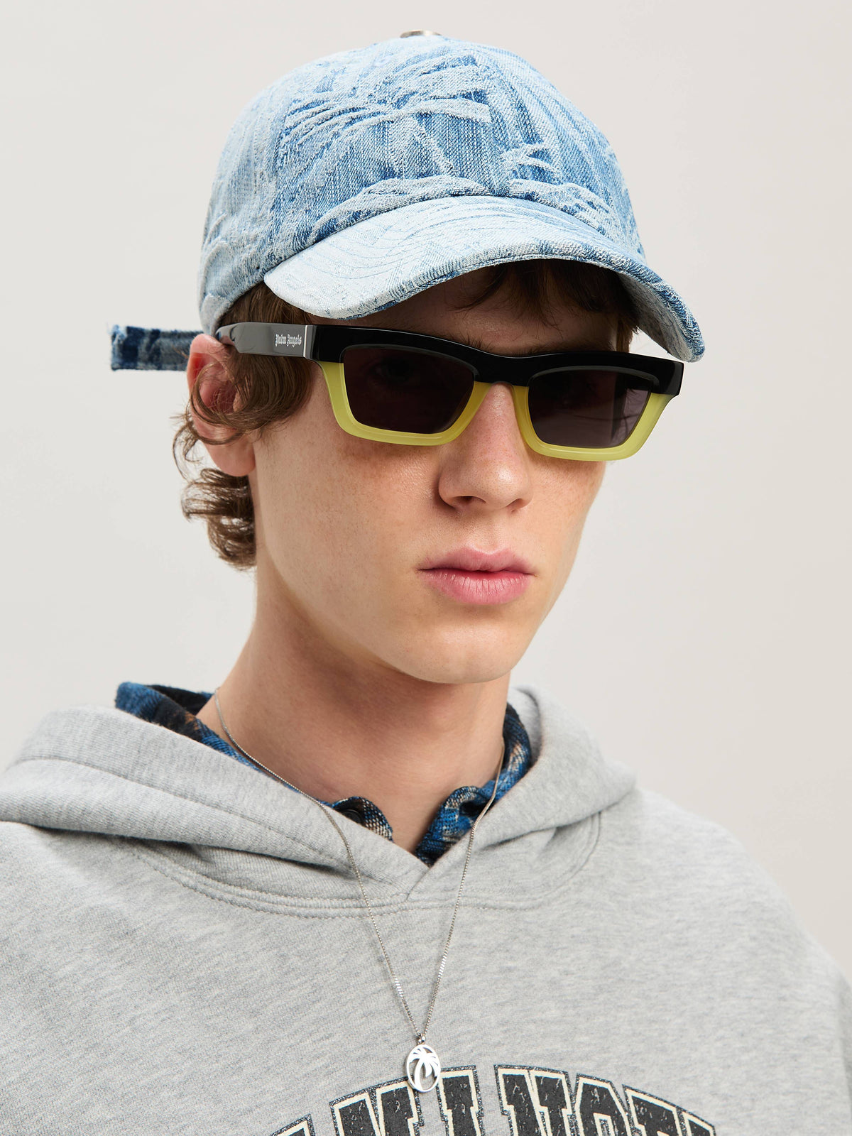 PALM ANGELS  JACQUARD PALMS CAP LIGHT BLUE - LIGHT BL LIGHT BLUE - LIGHT BLUE PMLB104S25FAB001