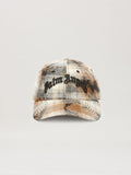 PALM ANGELS  CURVED LOGO CHECK CAP GREY - BLACK PMLB104S25FAB002