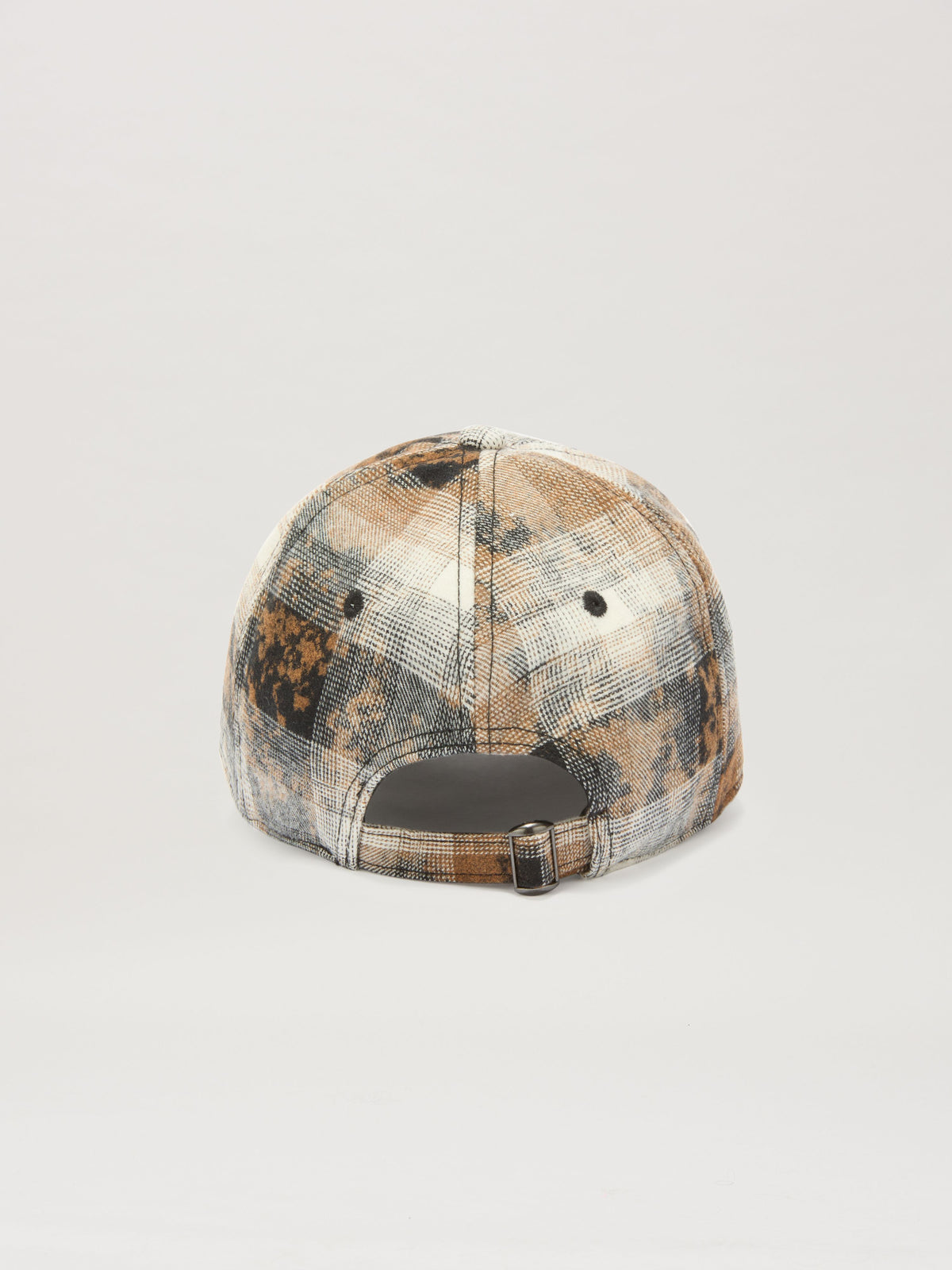 PALM ANGELS  CURVED LOGO CHECK CAP GREY - BLACK PMLB104S25FAB002