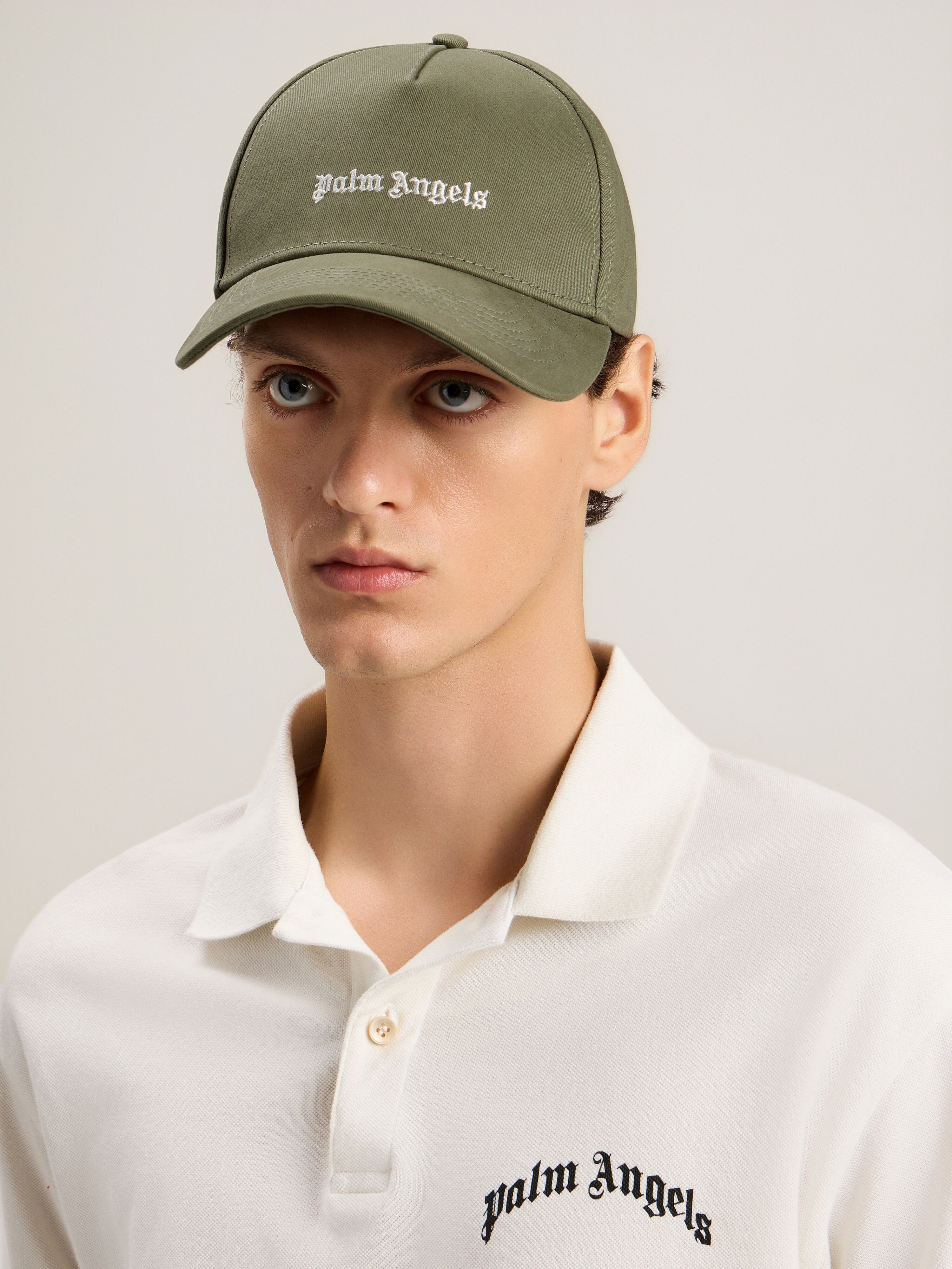 PALM ANGELS Classic Logo Corduroy Cap MILITARY OFF WHITE PMLB104S26FAB005