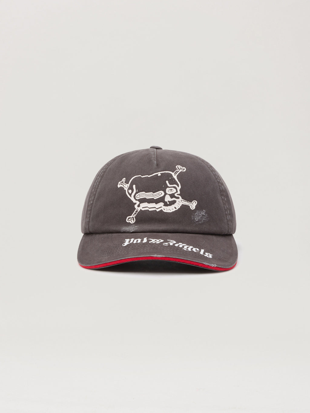 PALM ANGELS Skull Logo Cap DARK GREY OFF WHITE PMLB104S26FAB006