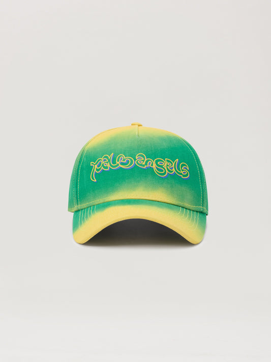 PALM ANGELS Thai Logo Tie Dye Cap YELLOW GREEN PMLB104S26FAB00A