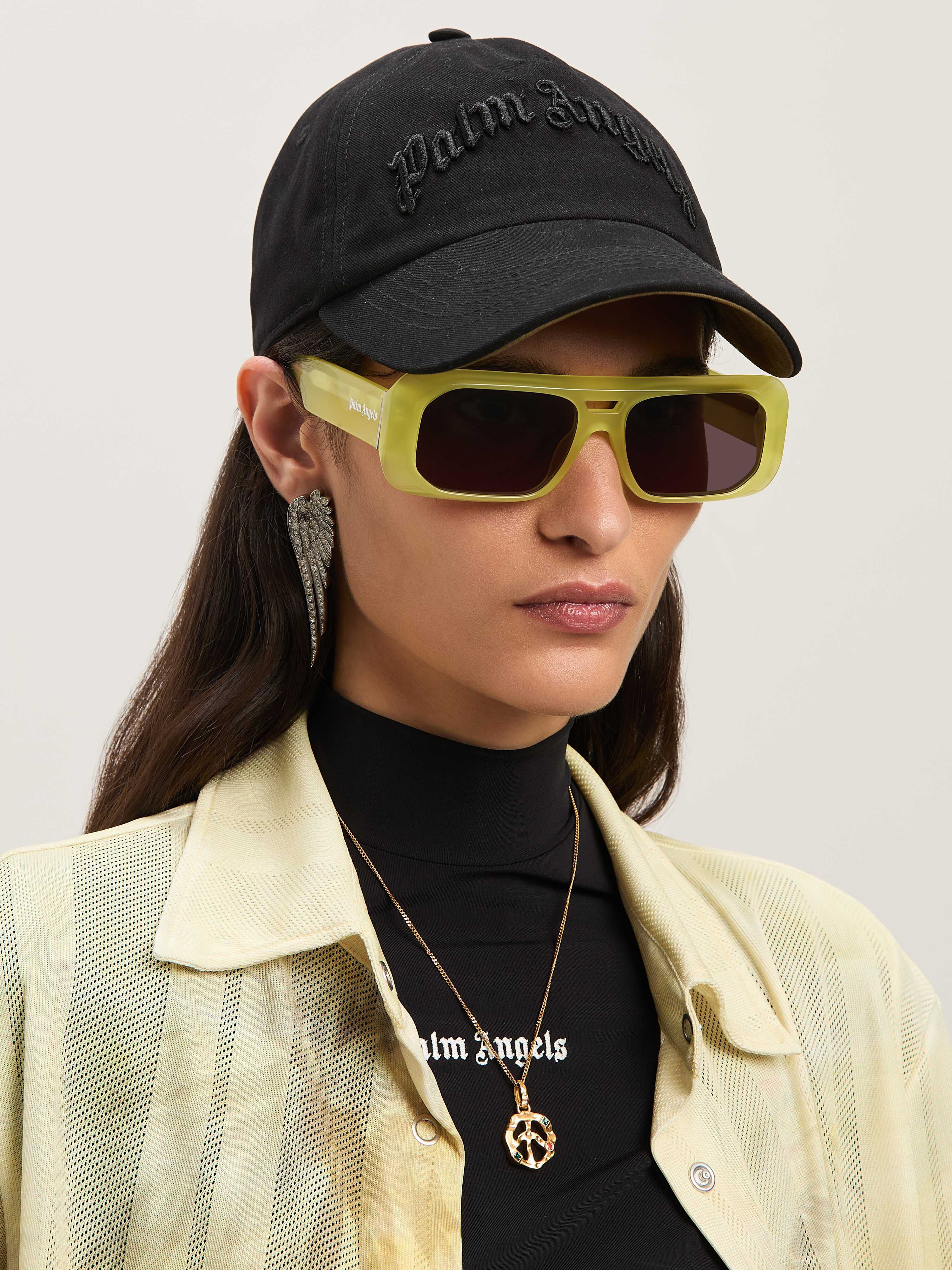 PALM ANGELS  CURVED LOGO CAP BLACK - BLACK PMLB10AS25FAB001