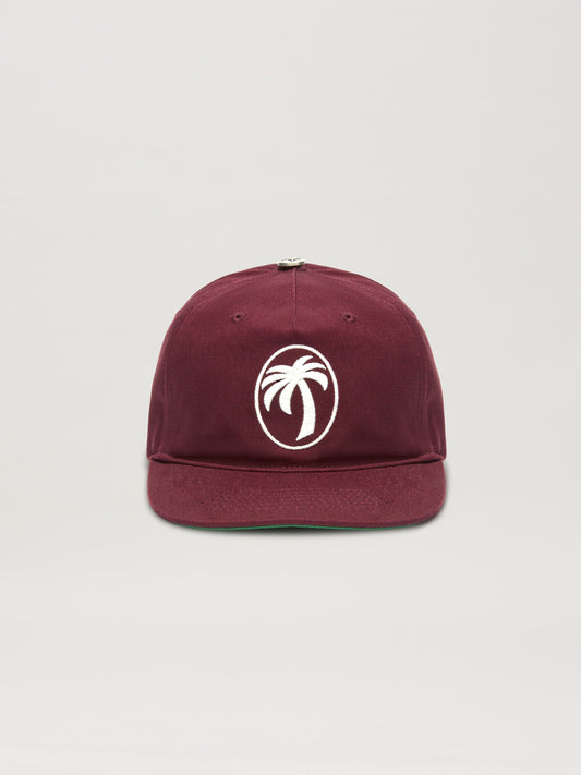 PALM ANGELS  OVAL PALM CAP BURGUNDY - OFF WHITE PMLB10CS25FAB001