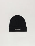 PALM ANGELS Classic Logo Beanie BLACK WHITE PMLC002C99KNI001