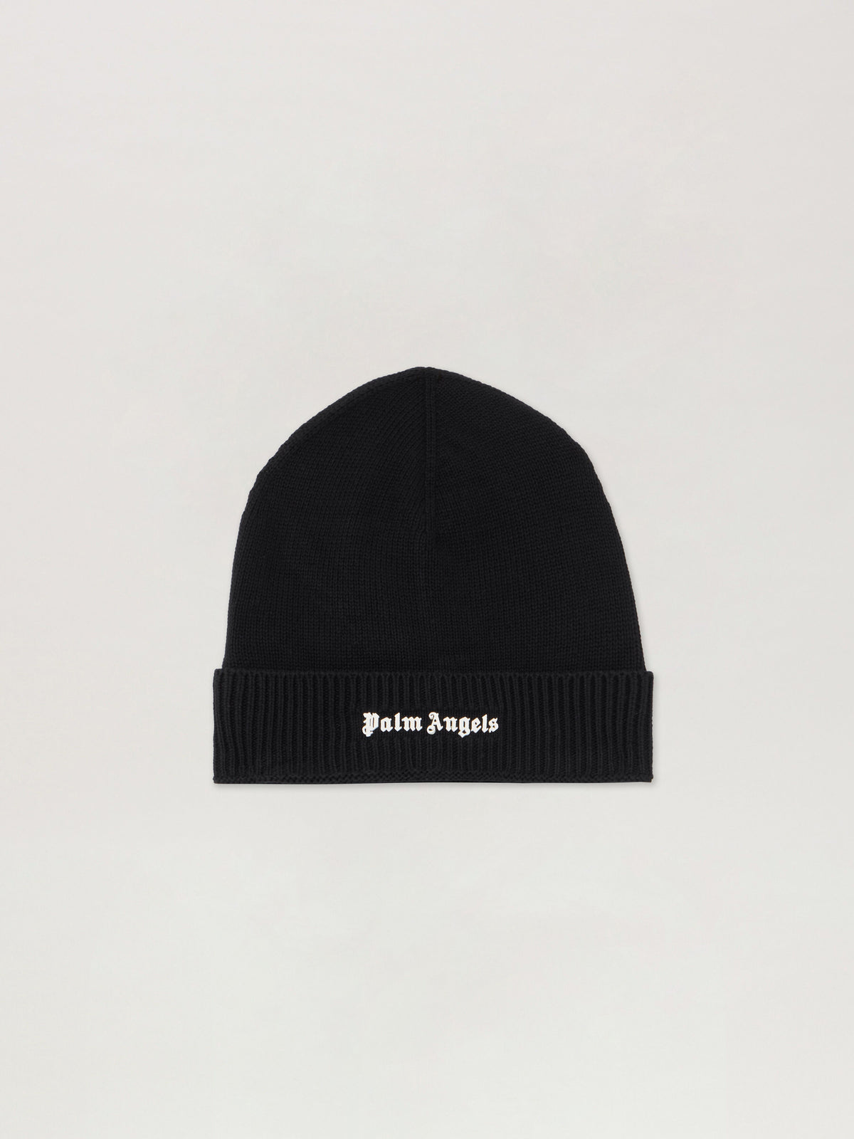 PALM ANGELS Classic Logo Beanie BLACK WHITE PMLC002C99KNI001