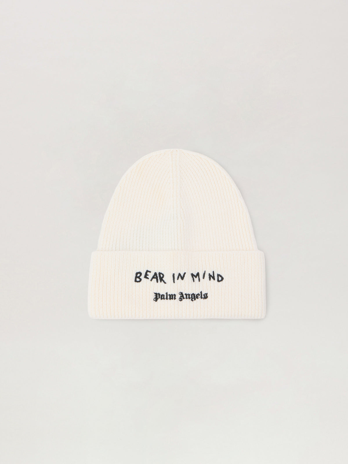 PALM ANGELS Bear In Mind Beanie OFF WHITE - BROWN PMLC030F25KNI001